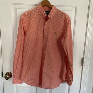 Polo by Ralph Lauren Men's Orange Checkered Shirt